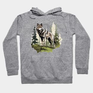 Watercolor Wolf Hoodie